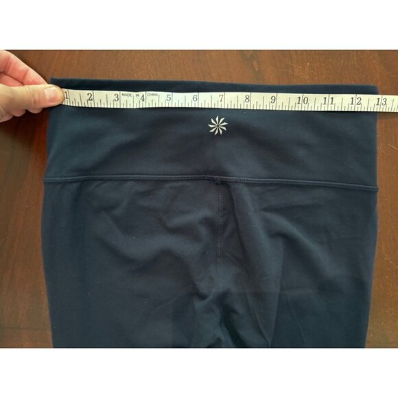 Athleta Classic Wide Waitband High Rise Athletic Leggings Navy Blue Small TALL - Picture 6 of 11